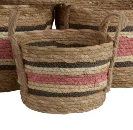 Rose stripe basket